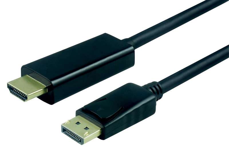 Roline ( 11.04.5786) HDMI Plug, DisplayPort Plug, 6.6 ft, 2 m, Black