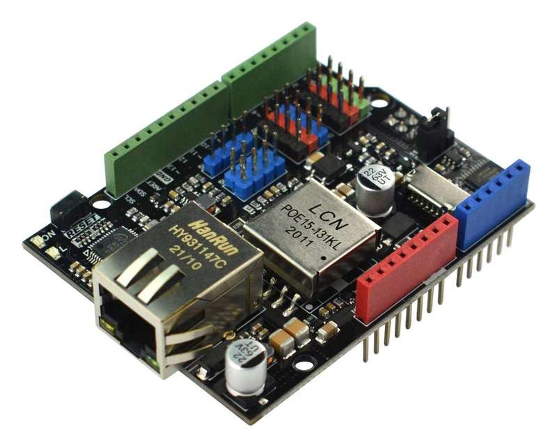 DFRobot (DFR0850) Ethernet And POE Shield, W5500, Arduino Ethernet Shield 2