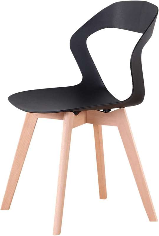 Plastic Kitchen Chair in Black-1 Pack