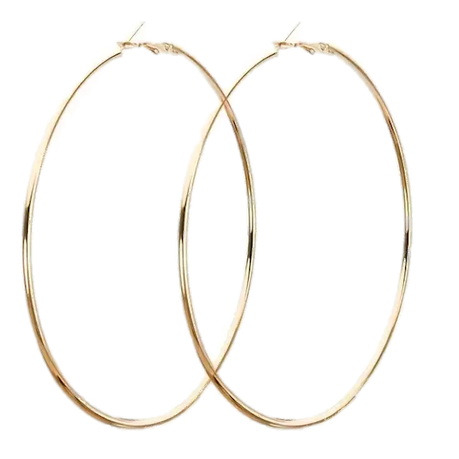 Exaggerated Hoop Earrings - Gold - Unisex 7 cm
