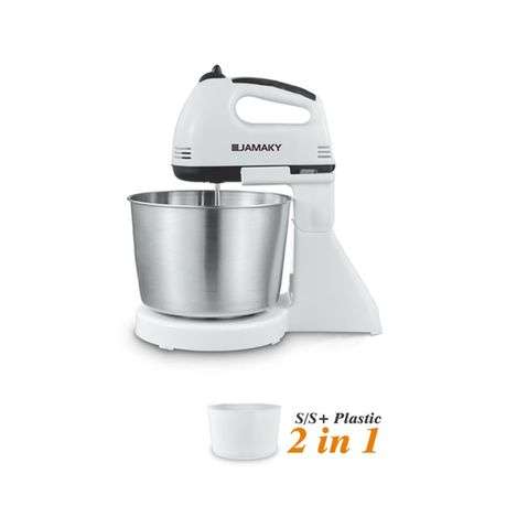 JAMAKY-250W Electric Stand Mixer 2L& 7-Speed With 2 Bowls