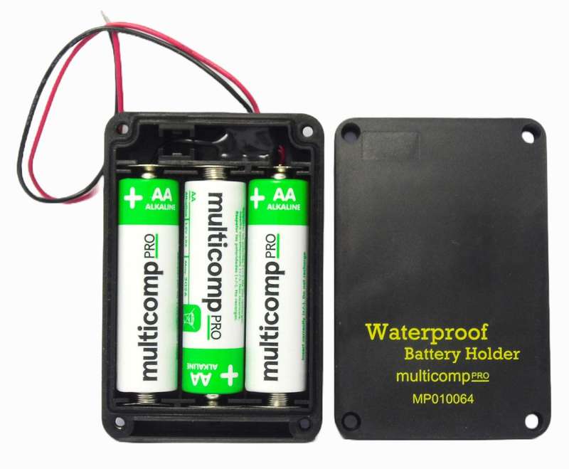 Multicomp Pro (MP010064) Battery Holder - 3xAA Size, 152mm, Screw, IP65