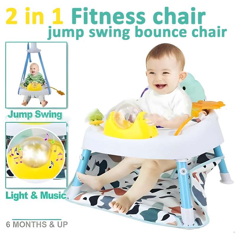 2-in-1 Baby Fitness Dining Swing Chair Activity Seat Doorway Jumper