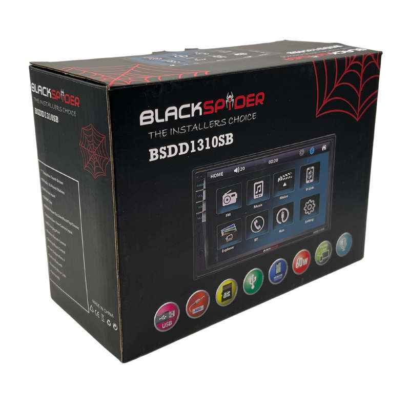 Blackspider BSDD1310SB Short Bass 2DIN Media Player with BT/USB/AUX