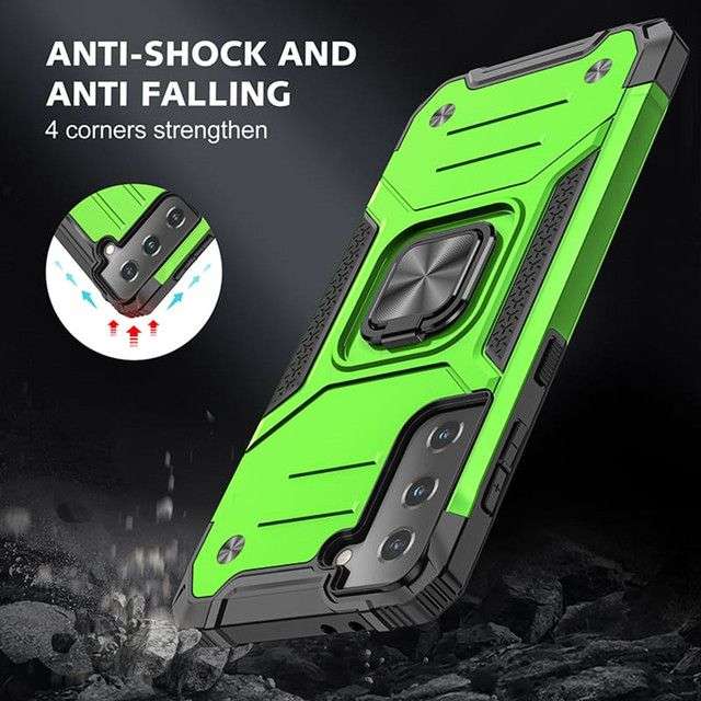 Military Grade Rugged Cover Heavy Duty Samsung S22 Cases with Metal Ring Kickstand