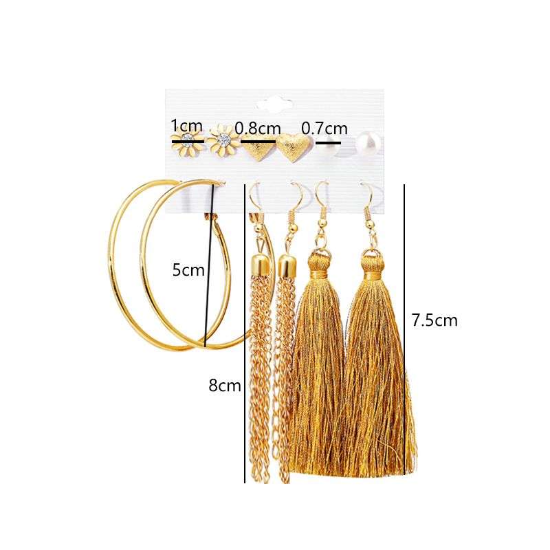Stud Earring Bohemian Tiered Tassel Drop Earrings Set