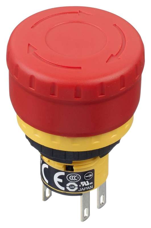 Idec (XA1E-BV3U02TR) Emergency Stop Switch, DPST-NC, Push-Pull