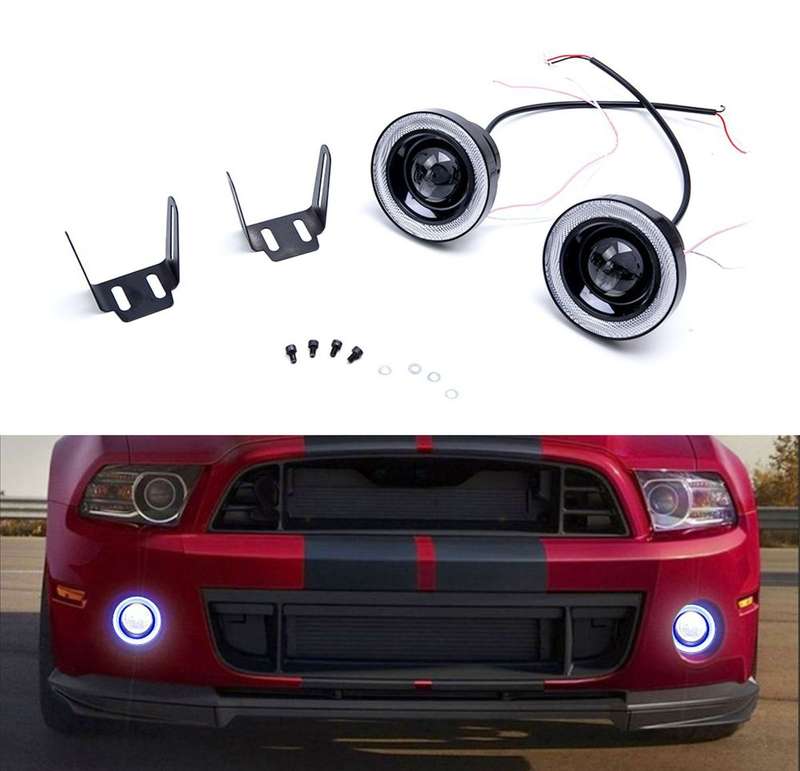 89mm 1200LM 7000 Kelvin 10W White Angel Eyes LED Fog Lights