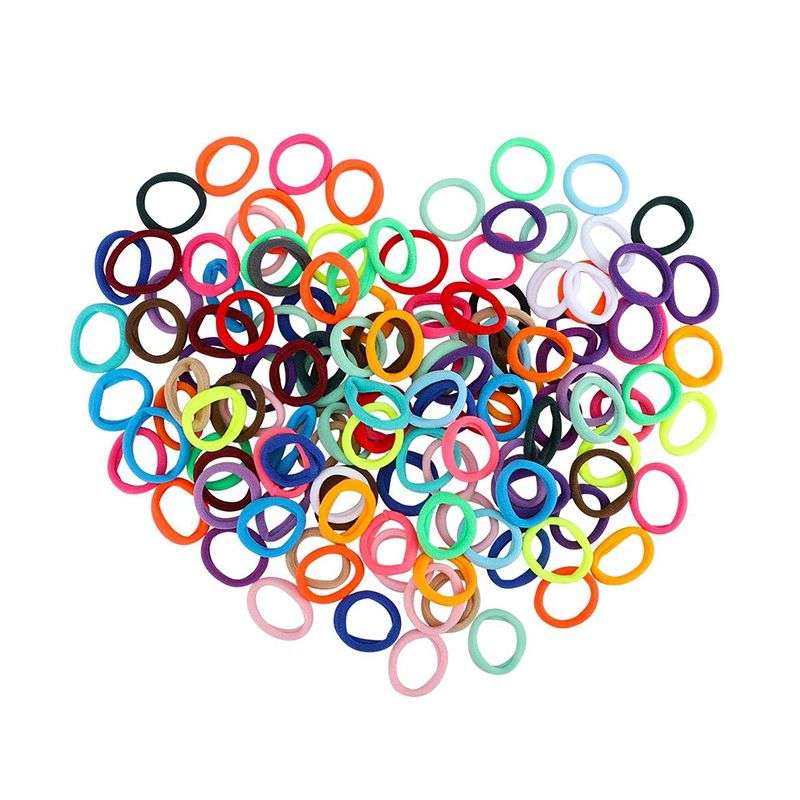 Cute Hair Colorful Clips With Elastic Hair Bands For Baby Girls - Purple