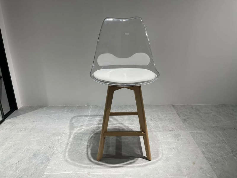 Transparent High Bar stools- Ergonomic & Elegant Design-Transparent White