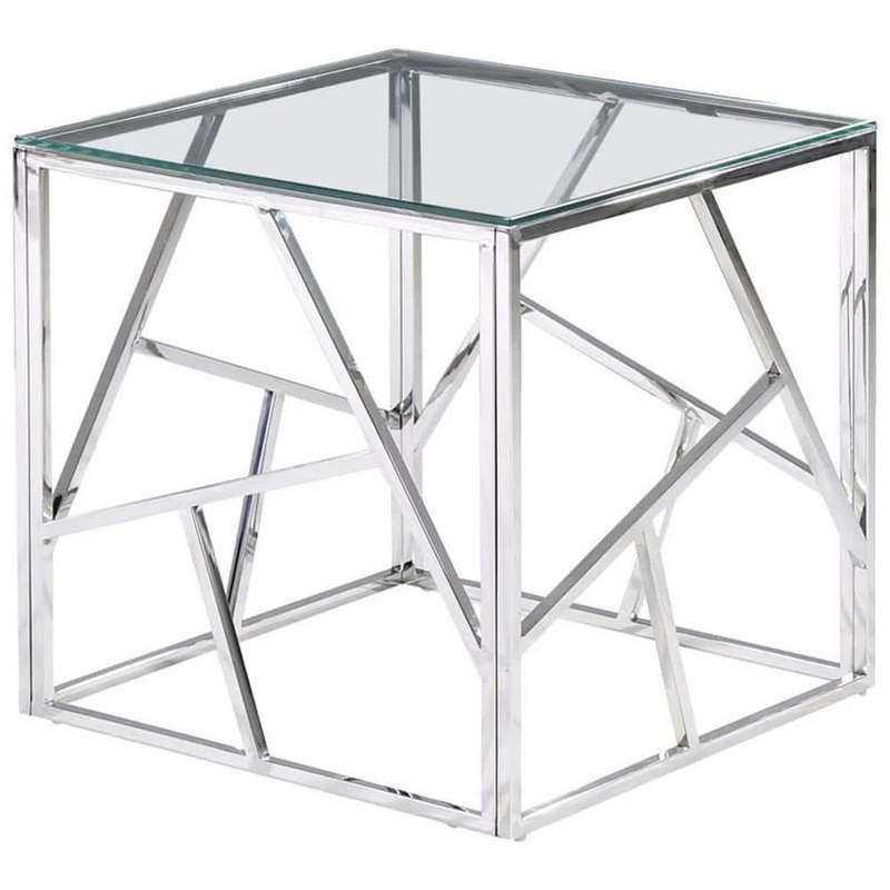 Cyprus Side/ End Table- Grey, Transparent