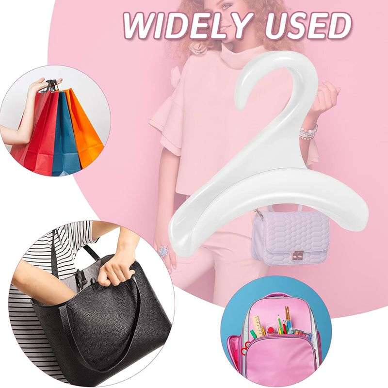 DHAO 5 Pack Heavy Duty Self Adhesive Hooks With Purse Hanger Hook - White