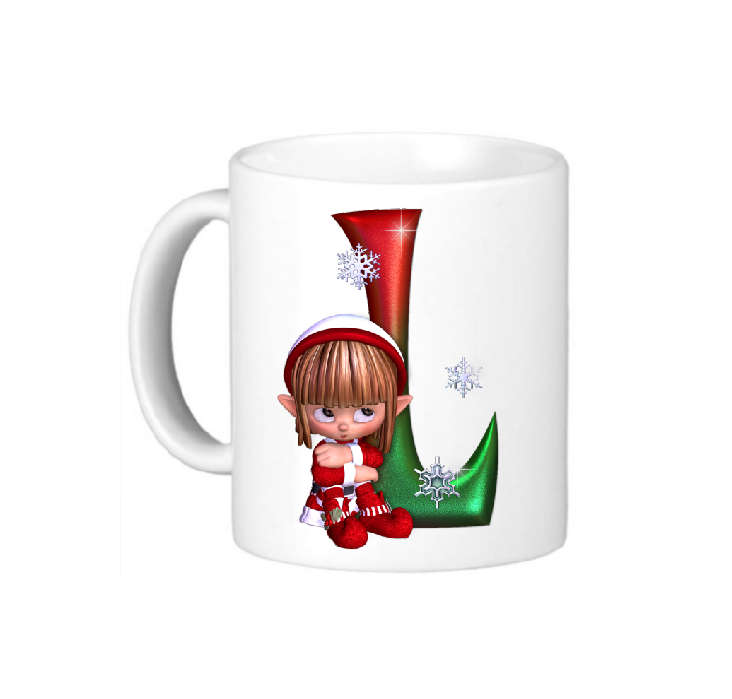 Christmas Elf Alphabet - L - Coffee Mug