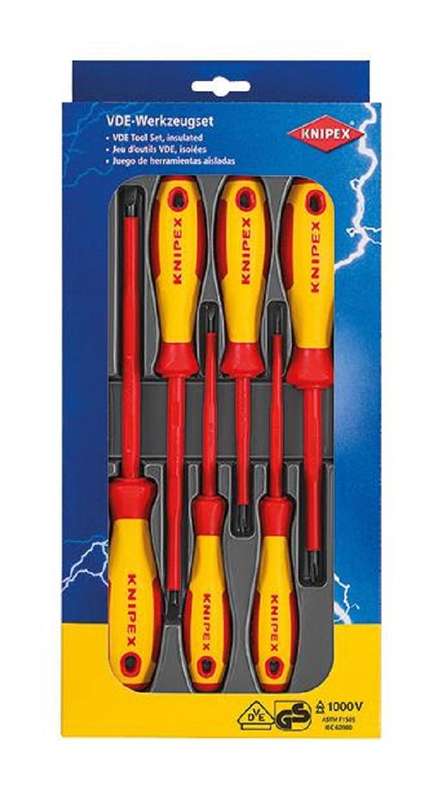 Knipex (00 20 12 V01) Screwdriver Slotted, Phillips, PH1-PH2, 6 Piece