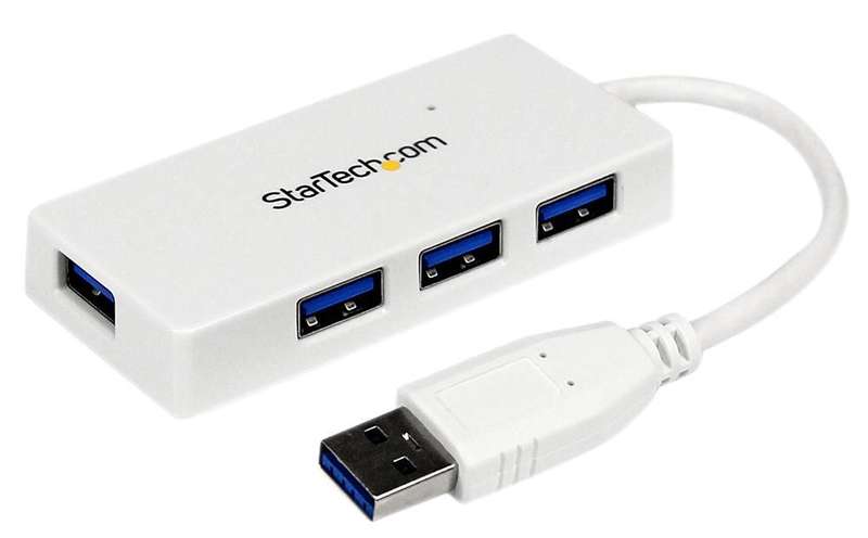 Startech (ST4300MINU3W) Hub, USB 3.0, 4 Ports, 5 Gbps, Bus Powered