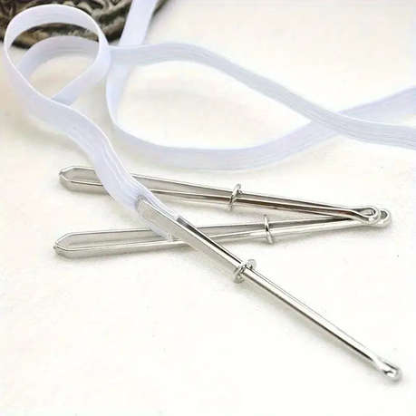 Set of 3 Elastic Band Threader Clips for Sewing and Lacing