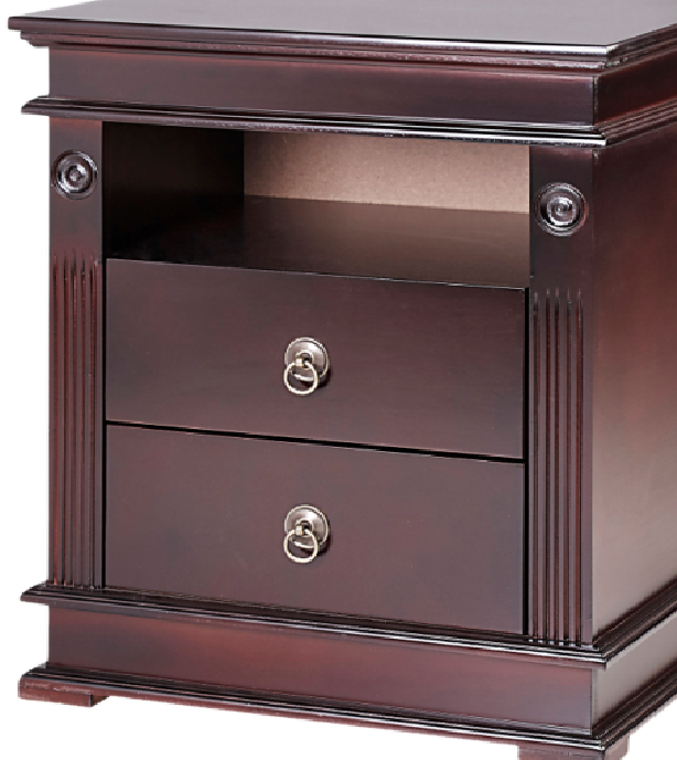 Rectangular Stain Resistant Nightstand - Brown