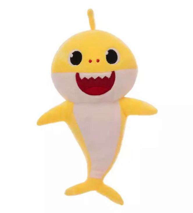 Baby Shark Soft Singing Light Up Plush Toy - Blue-Pink-Yellow
