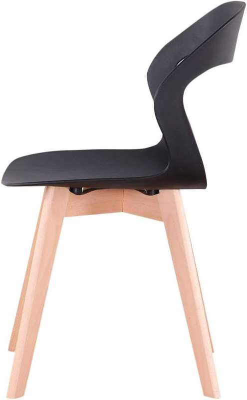 Plastic Kitchen Chair in Black-1 Pack
