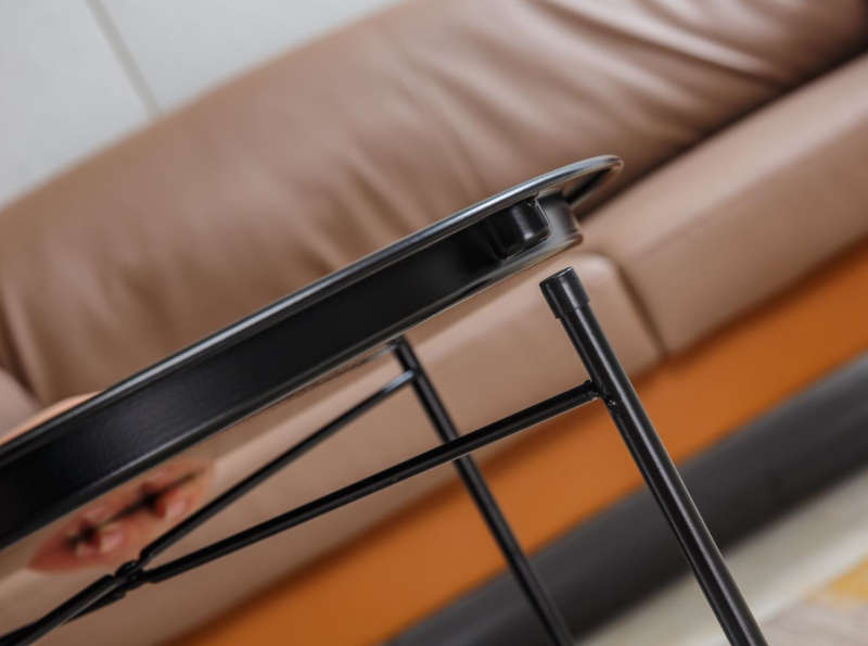 Metal Side Table Round Coffee Table Folding End Table Sofa Table