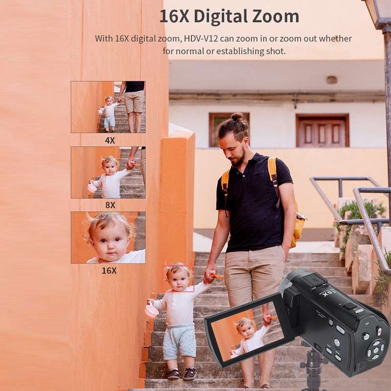 3 Inch TFT 16X Digital 4K High Definition Video Camera Recorder Q-DV16X