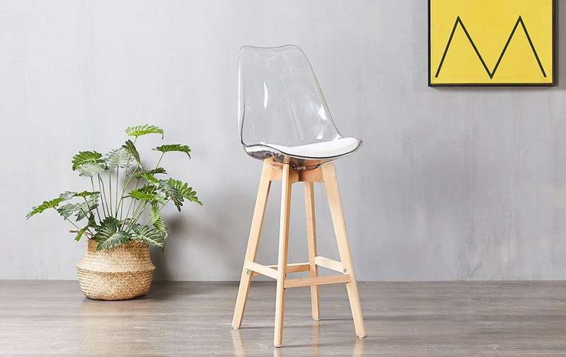Transparent High Bar stools- Ergonomic & Elegant Design-Transparent White