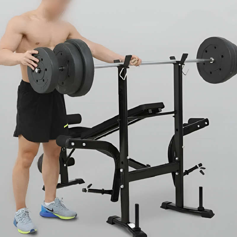 Weight Lifting Bench with Barbell Rack for Workout and Fitness Training
