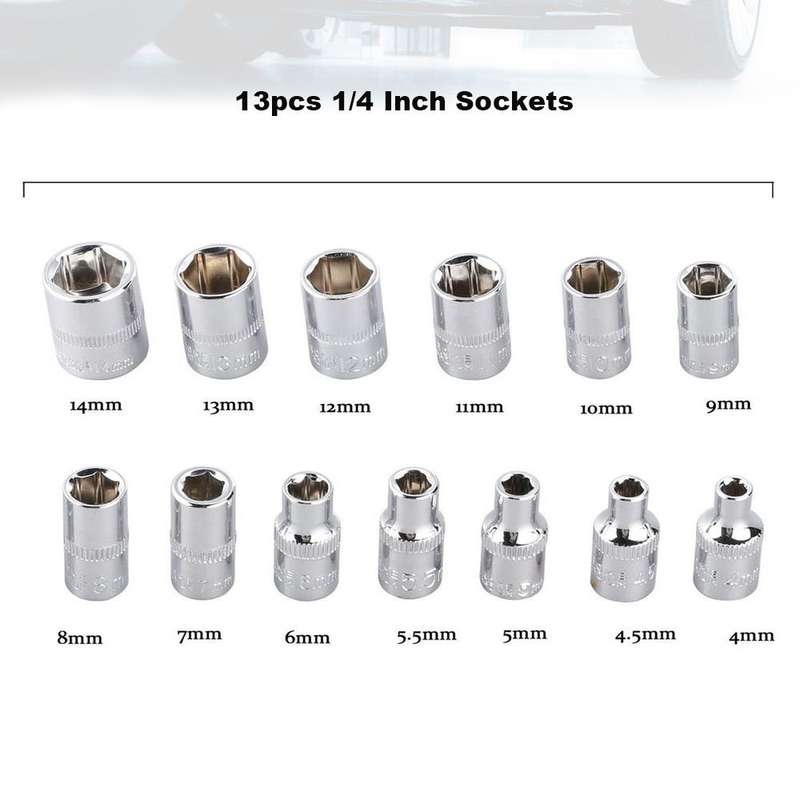 Tools Set 46pcs 1/4-Inch Socket Set Car Vehicle Repair Set