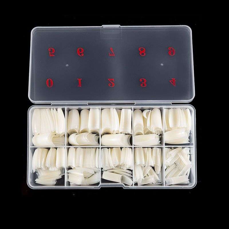 500 Piece Lady French Acrylic Style Artificial False Nails - Transparent
