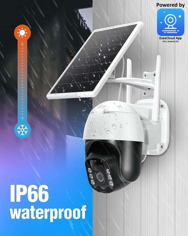 SOLAR POWERED SMART ALARM PTZ SECURITY CAMERA