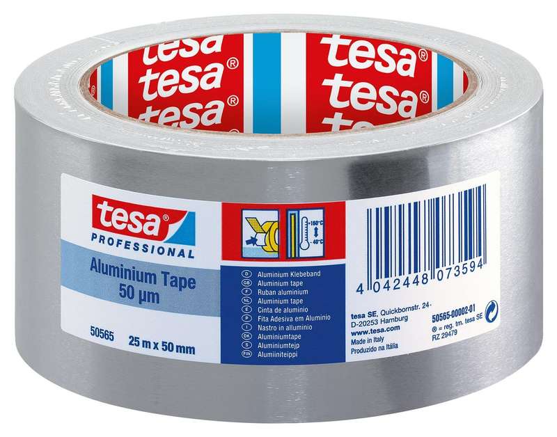 Tesa (50565-00000-01) Tape, General Purpose, Aluminium Foil, 50 mm x 50 m