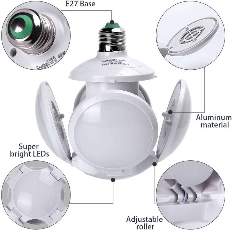 Rechargeable LED Folding Football UFO Lamp / Light E27 base Screw 30w