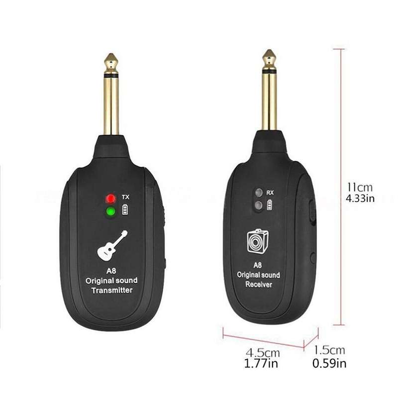 A8 4 Channels Guitar Pickup Wireless System Transmitter Receiver - Great Gift Idea