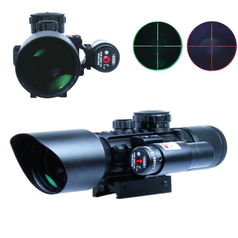 PLA 3x ~10x Tactical Rifle Scope With Laser Sight - JD-58
