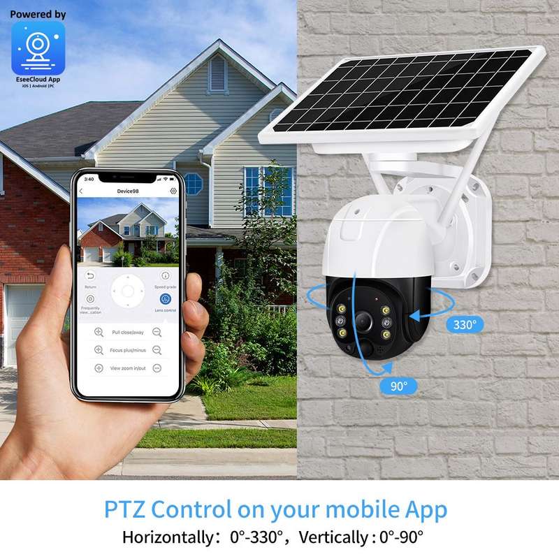 SOLAR POWERED SMART ALARM PTZ SECURITY CAMERA