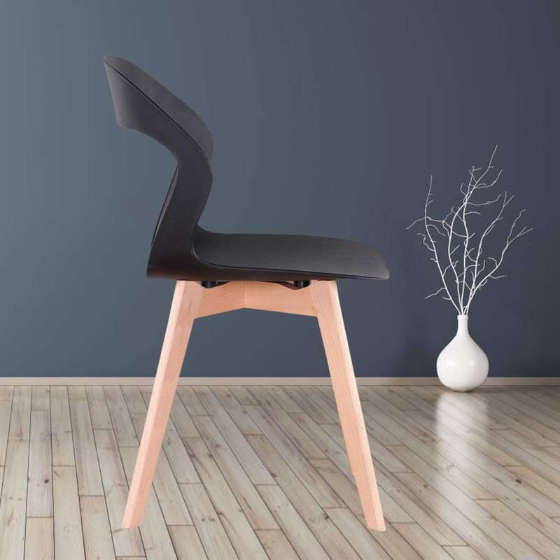 Plastic Kitchen Chair in Black-1 Pack
