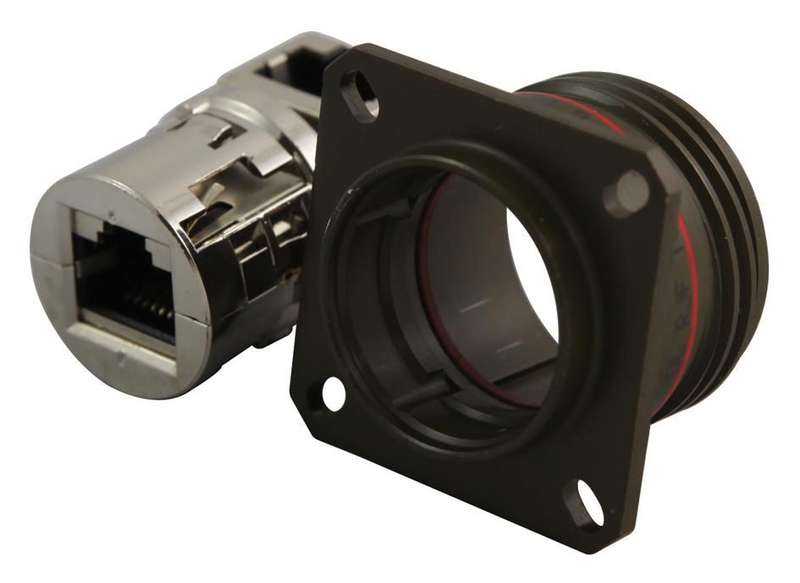 Amphenol (RJFTV2PEM1ZN) In-Line Adapter, Square Flange, RJ45, RJ45
