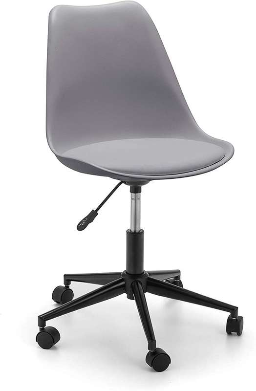 office Chair - Padded seat with Wheels - Grey Colour