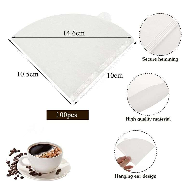 DHAO Coffee Filters Disposable Pour Over Coffee Filter 1-2 Cup - Brown