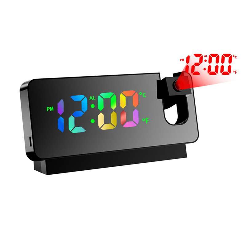 180° Rotation USB Electronic LED Digital Projection Alarm Clock