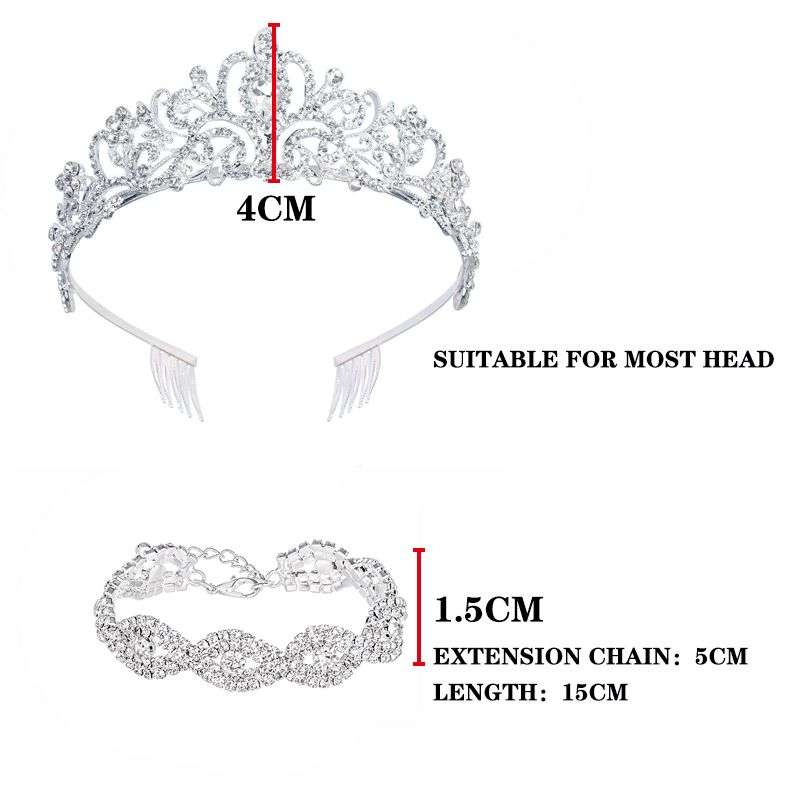 Jacaranda Rhinestone Crystal Bride Statement Jewelry Set For Women