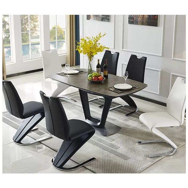 Dining Chairs - Set of 2 Z-Shape Luxury and Modern -Grey Colour