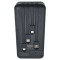 High Capacity Portable 20,000 mAh Power Bank with Built-In Cables (BLACK)