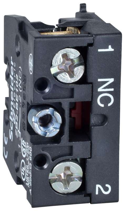 Schneider Electric (ZB2BE101) Contact Block, Screw, 1 Pole, 10 A, 600 V