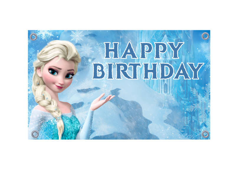 Frozen Theme Party Banner - Elsa Design - PVC Banner