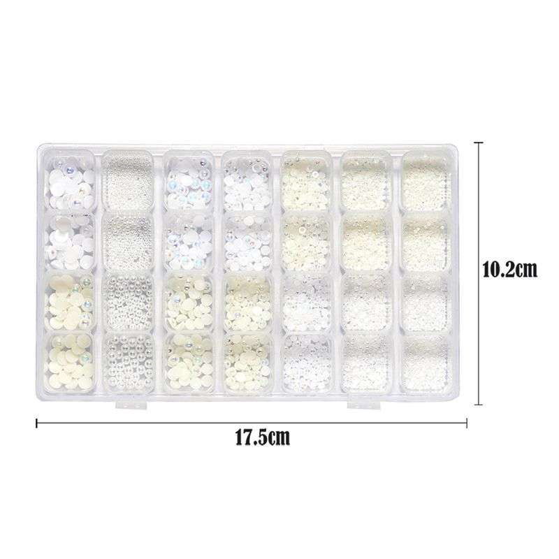 28 Grids Mixed Color Nail Foil Paillette For Nail Art Decoration - Pearl