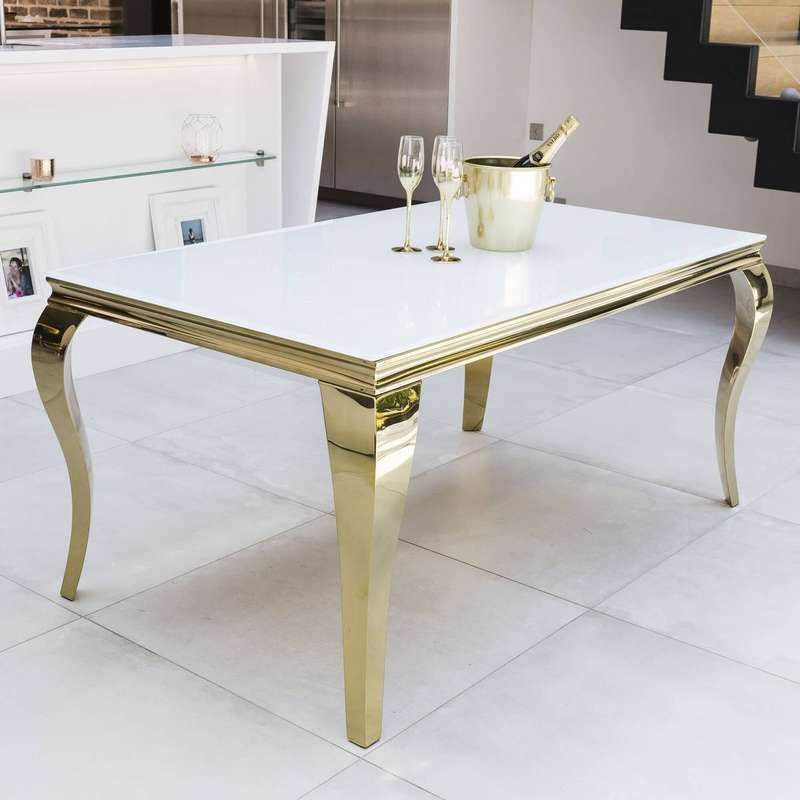 Marble Dining Table - Gold