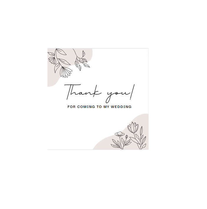 Wedding Thank You Stickers - Pack of 200
