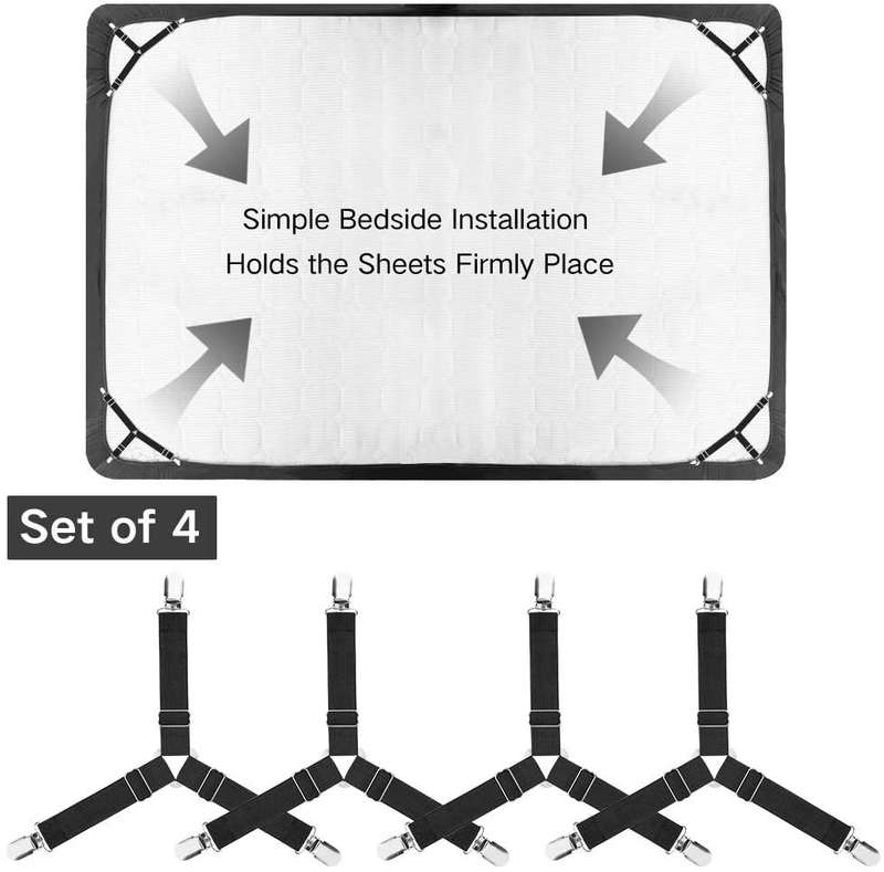 4 pcs Triangle Elastic Bed Sheet Clips