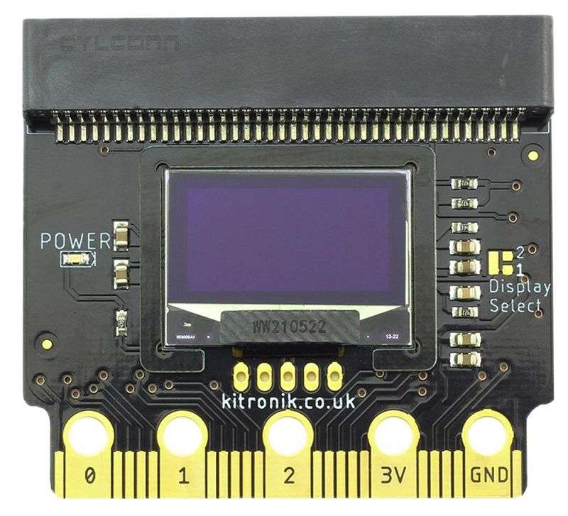 Kitronik (56115) OLED Display Board, BBC micro:bit, 128 X 64 Resolution
